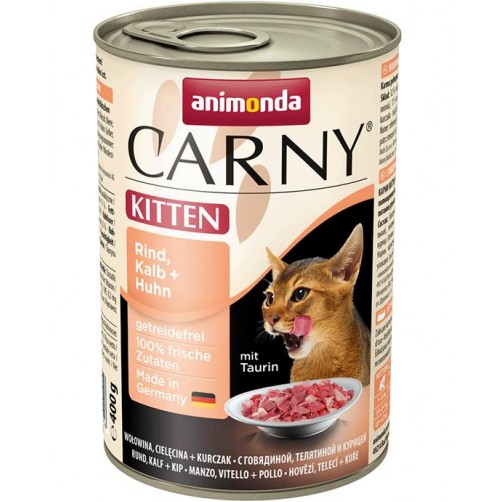 کنسرو  CARNY مخصوص بچه گربه حاوی گوشت گوساله و مرغ/ 400 گرم